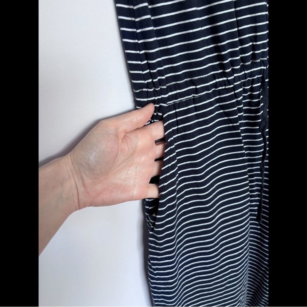 PACT Maxi Dress – Navy & White Stripe – Size M - Picture 5 of 6